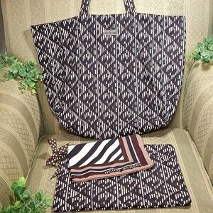 Henri Bendel Monogram Tote With Pouches